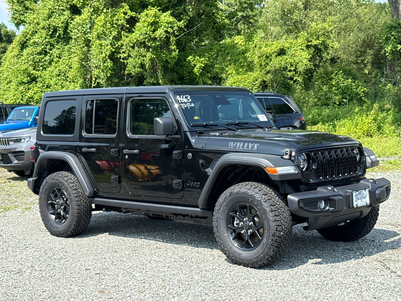 2026 Jeep Wrangler Willys in Black Clearcoat — front three-quarter view