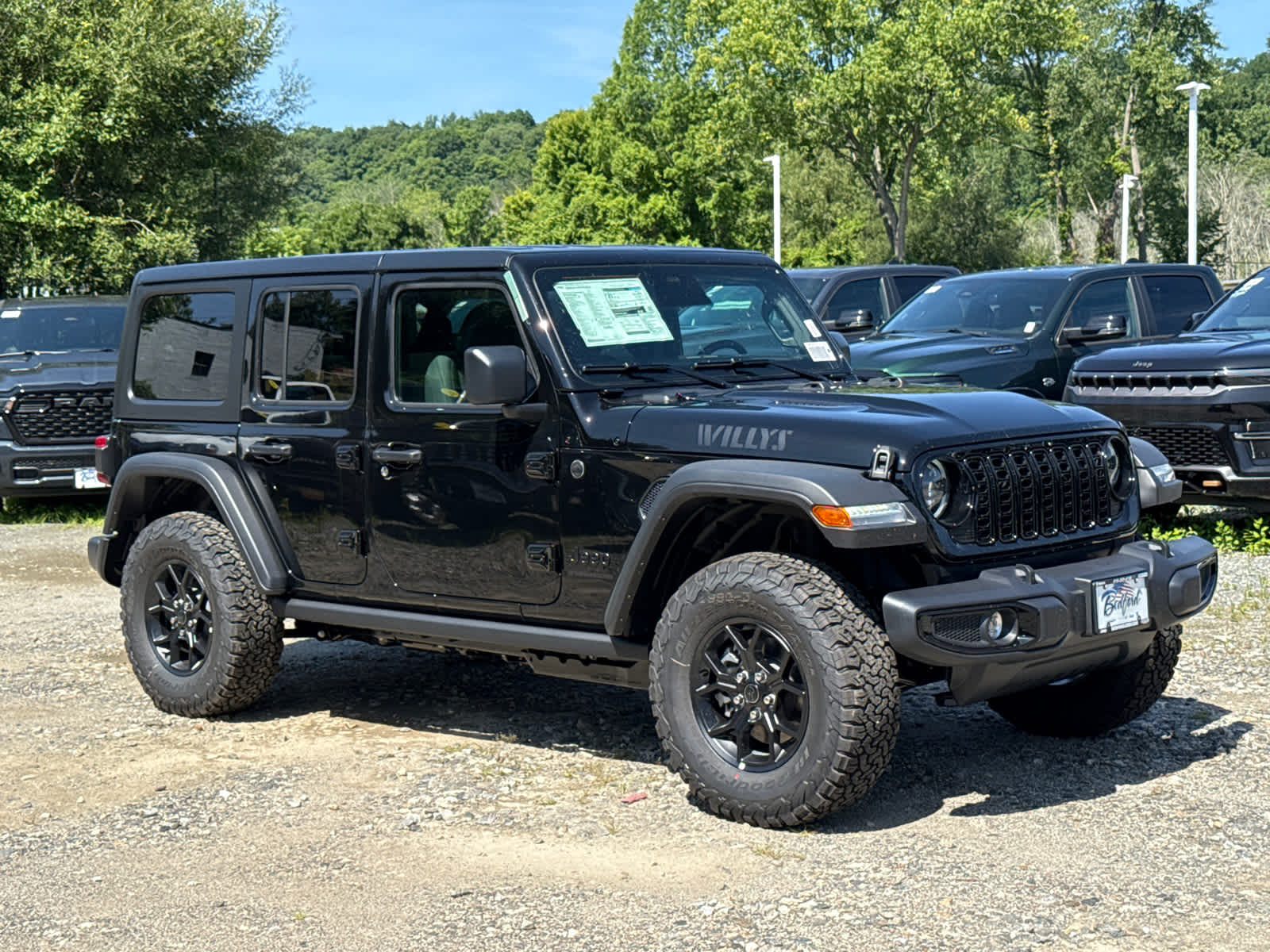 2026 Jeep Wrangler Willys in Black Clearcoat — front three-quarter view
