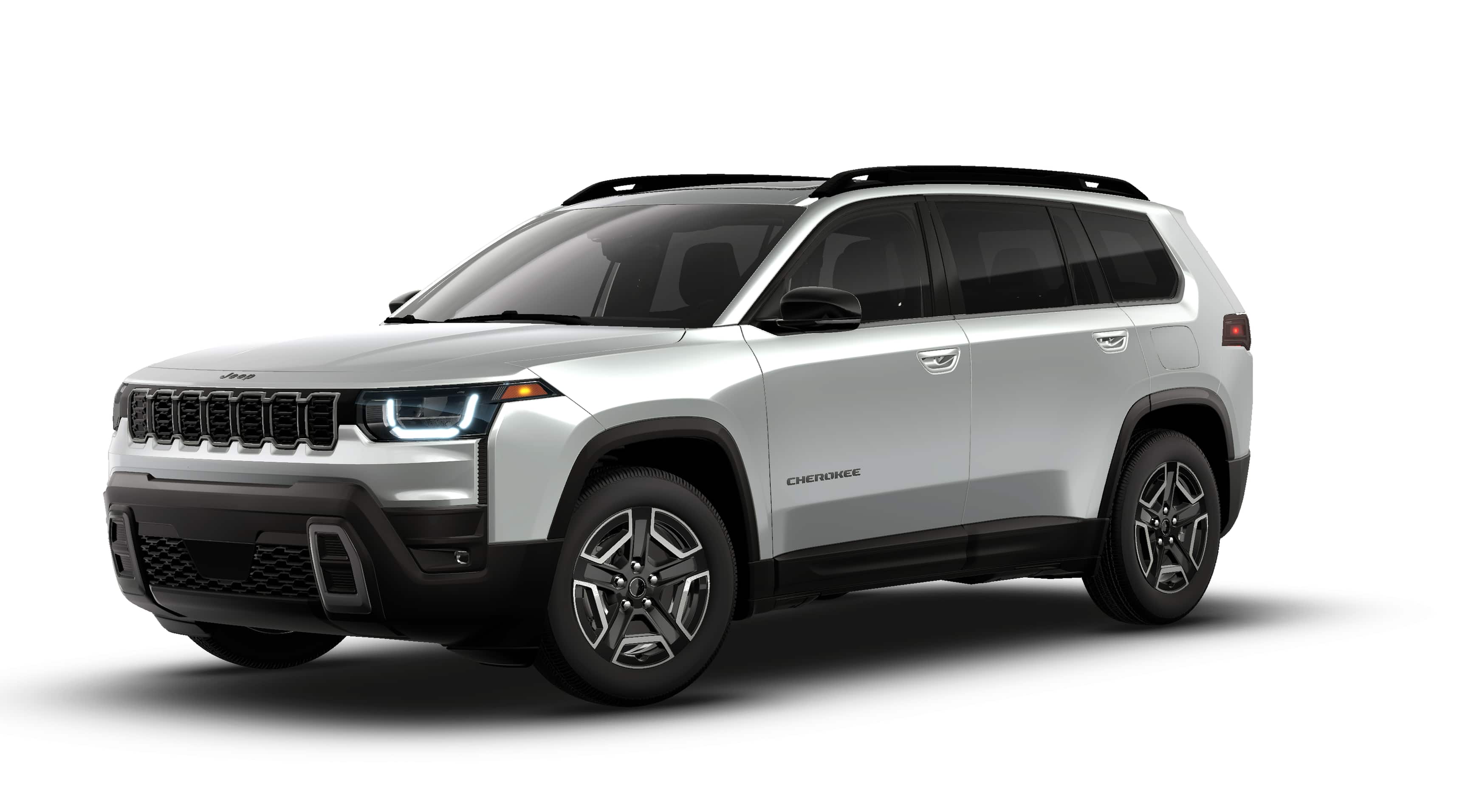 2026 Jeep Cherokee Limited in Silver Zynith Clearcoat — front three-quarter view