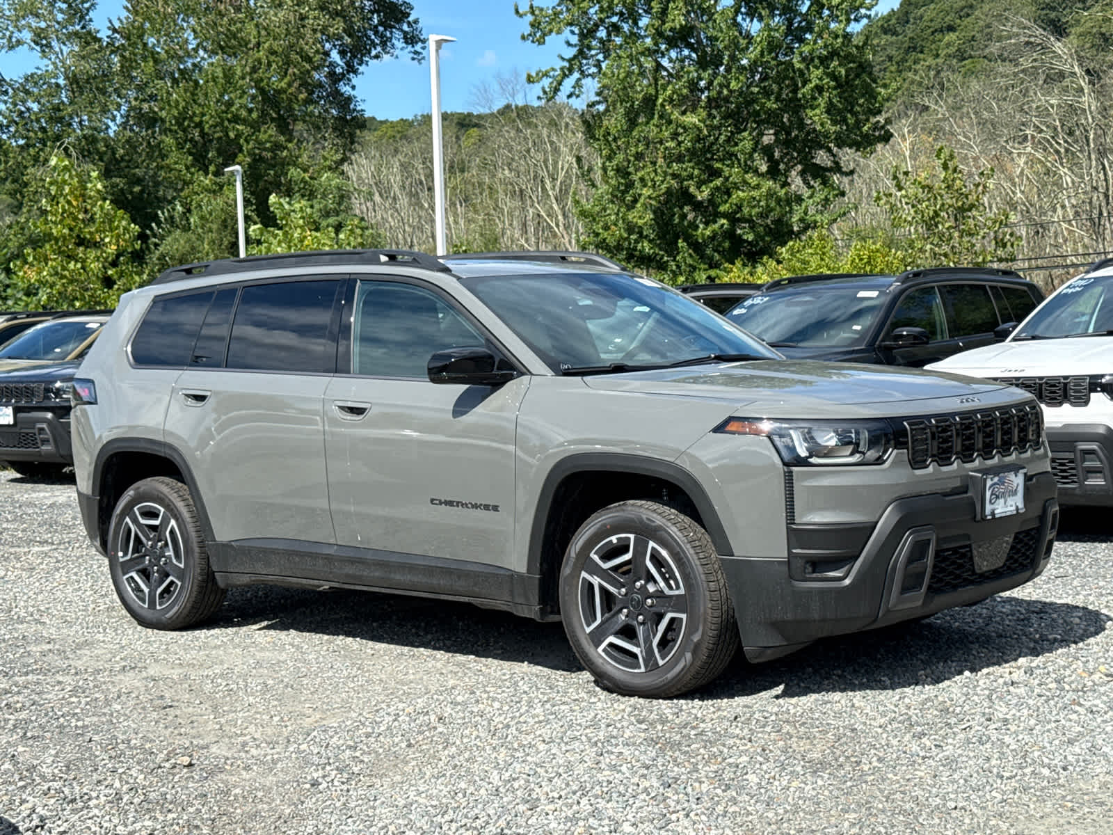 2026 Jeep Cherokee Limited in Sting-Gray Clearcoat — front three-quarter view